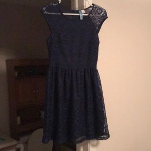 Navy Blue A-line short Formal dress.